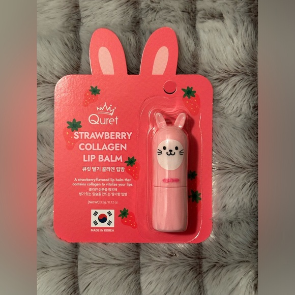 Quret Strawberry Collagen Lip Balm ( made in Korea) contains 3.5g/0.12 oz - Picture 4 of 5